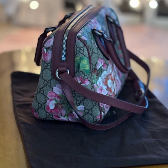 Gucci Floral Satchel - Burgundy and Pink - Picture 2 of 6